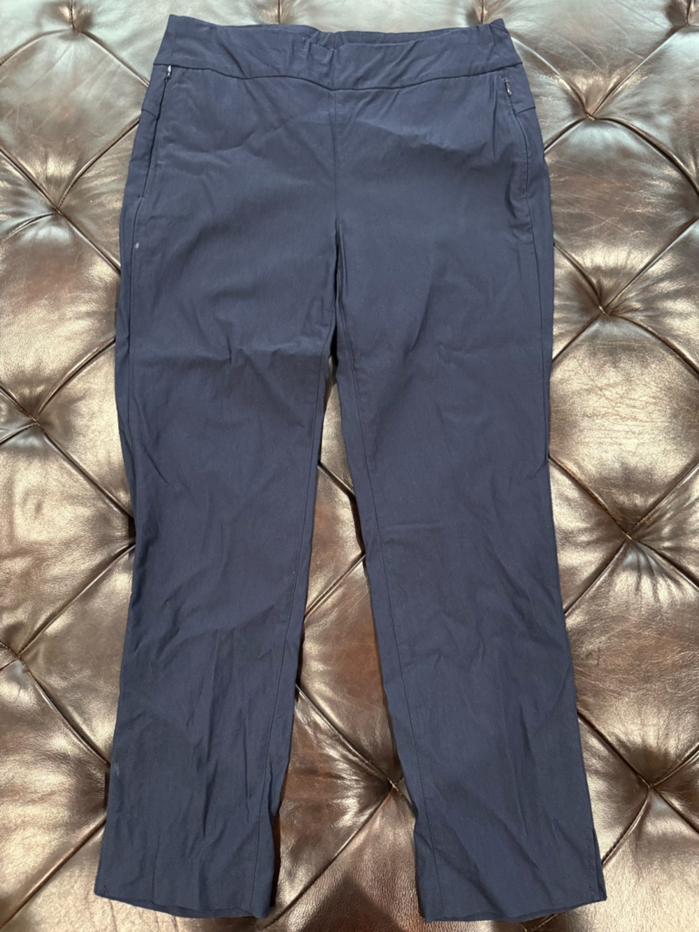 Chico's Navy Cropped Straight-Leg Pants